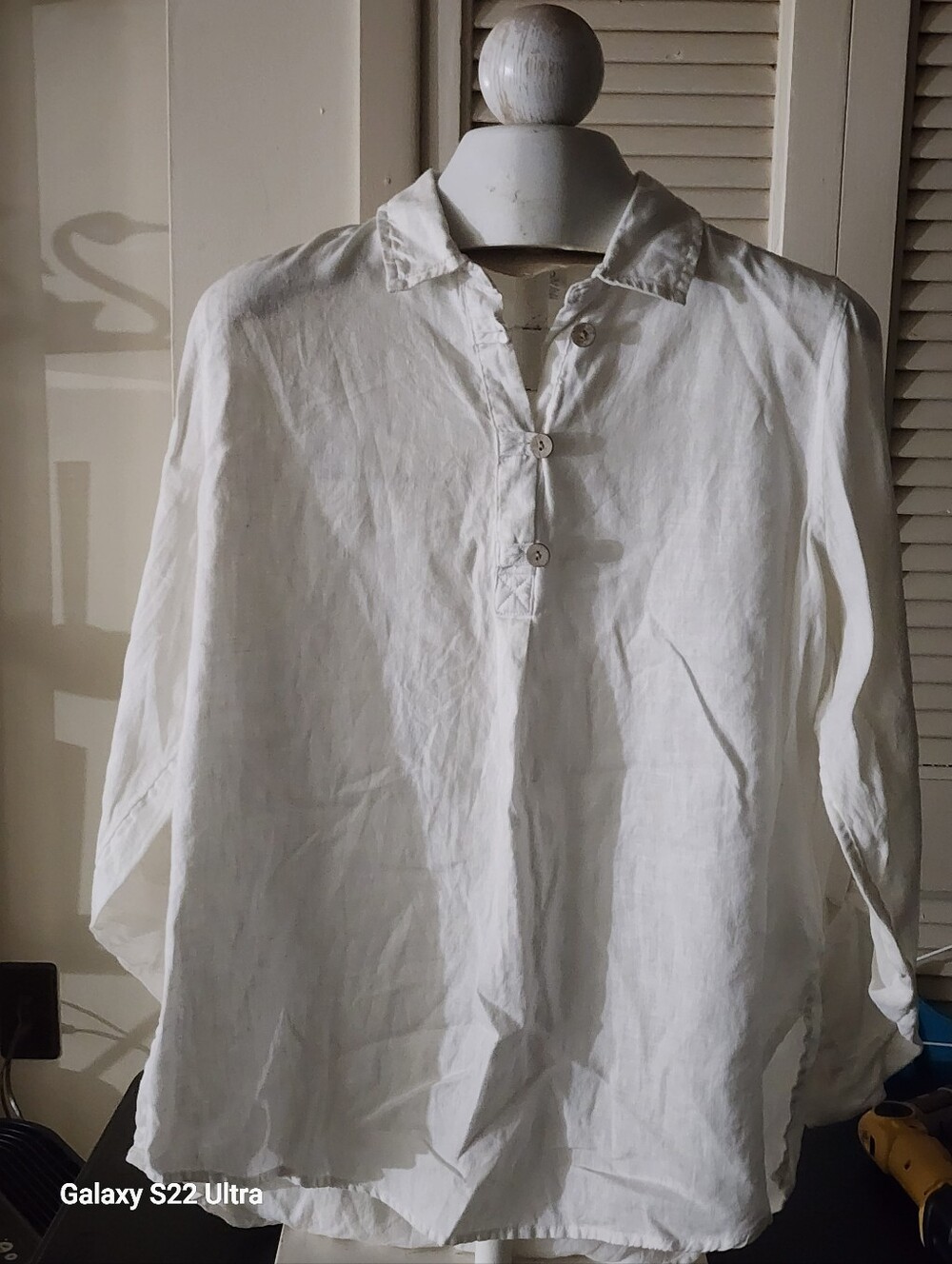 Alfani 100% Silk White Blouse